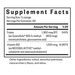 Nutritional Facts of the Methyl B12 with L-Methylfolate