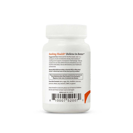 Bottle of Seeking Health product on a white background