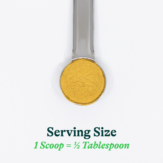 Image of serving size 1 scoop =1/2 teaspoon