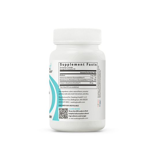 Supplement bottle with label on a white background