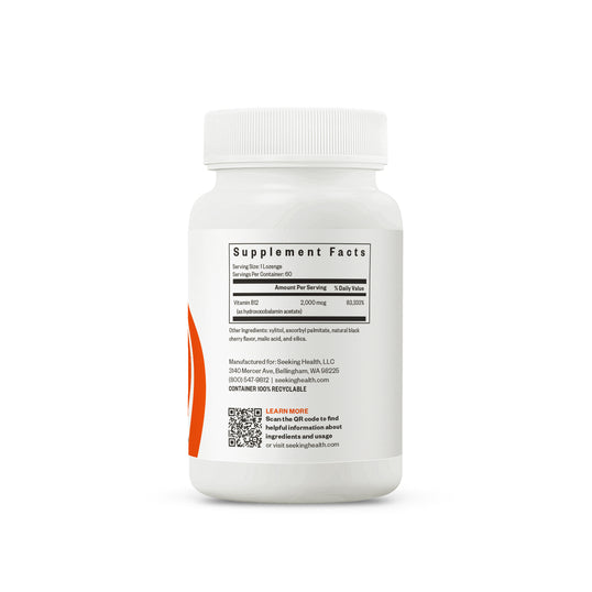 Supplement bottle with label on a white background