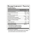 Supplement facts label with detailed nutritional information on a white background
