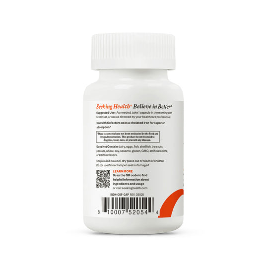 Vitamin supplement bottle with 'Seeking Health' branding on a white background