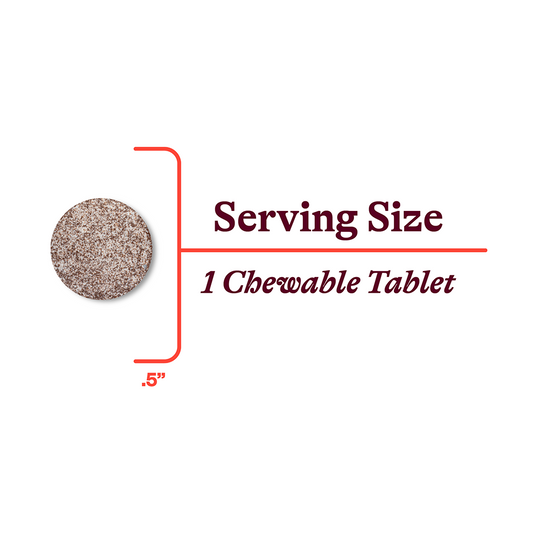 Actual Size of of Chewable Iron Supplements