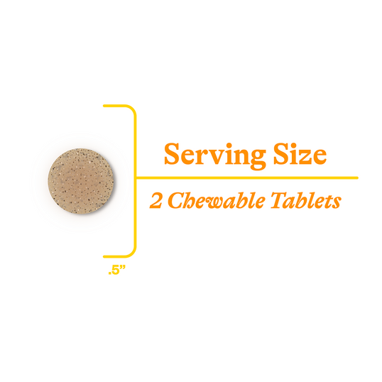 Image of chewable tablet size .5 inch