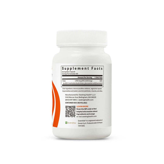 back of bottle of L-Methylfolate