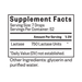 Supplement facts label with lactose content and ingredients on a white background