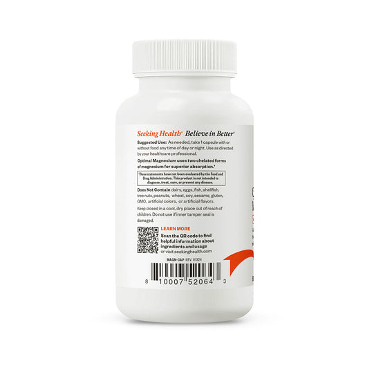 Bottle label with 'Seeking Health' branding on a white background