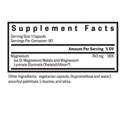 Optimal Magnesium supplement facts