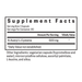 Nutrition facts of N-Acetyl-L-Cysteine NAC Supplement