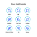 Allergen-free icons with labels for dairy, egg, fish, shellfish, tree nuts, peanuts, gluten or wheat, soy, and sesame on a white background. | AB-2