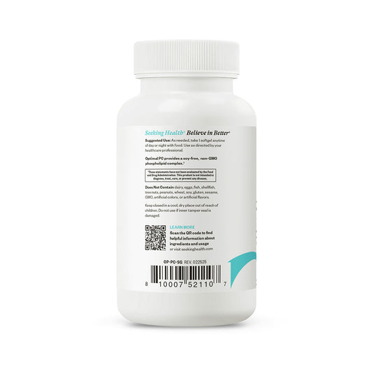 White supplement bottle with label on a white background