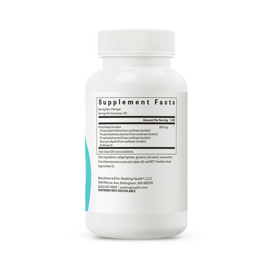 Supplement bottle with label on a white background