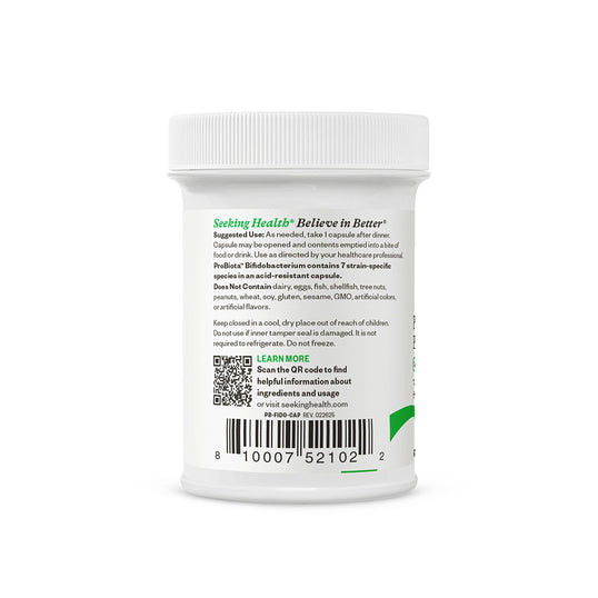 Seeking Health supplement container with label on a white background