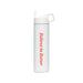 white Water bottle with tag line in red