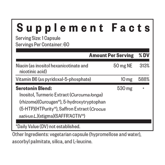 Supplement facts label with detailed nutritional information on a white background