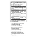 Supplement facts label with nutritional information on a white background